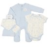 J13901: Baby Blue Bunny Waffle Fabric 5 Piece Net Bag Gift Set (0-9 Months)